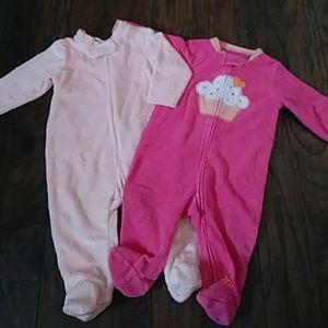 Like New Footies Pj's BAby Girl size 3 to 6 months